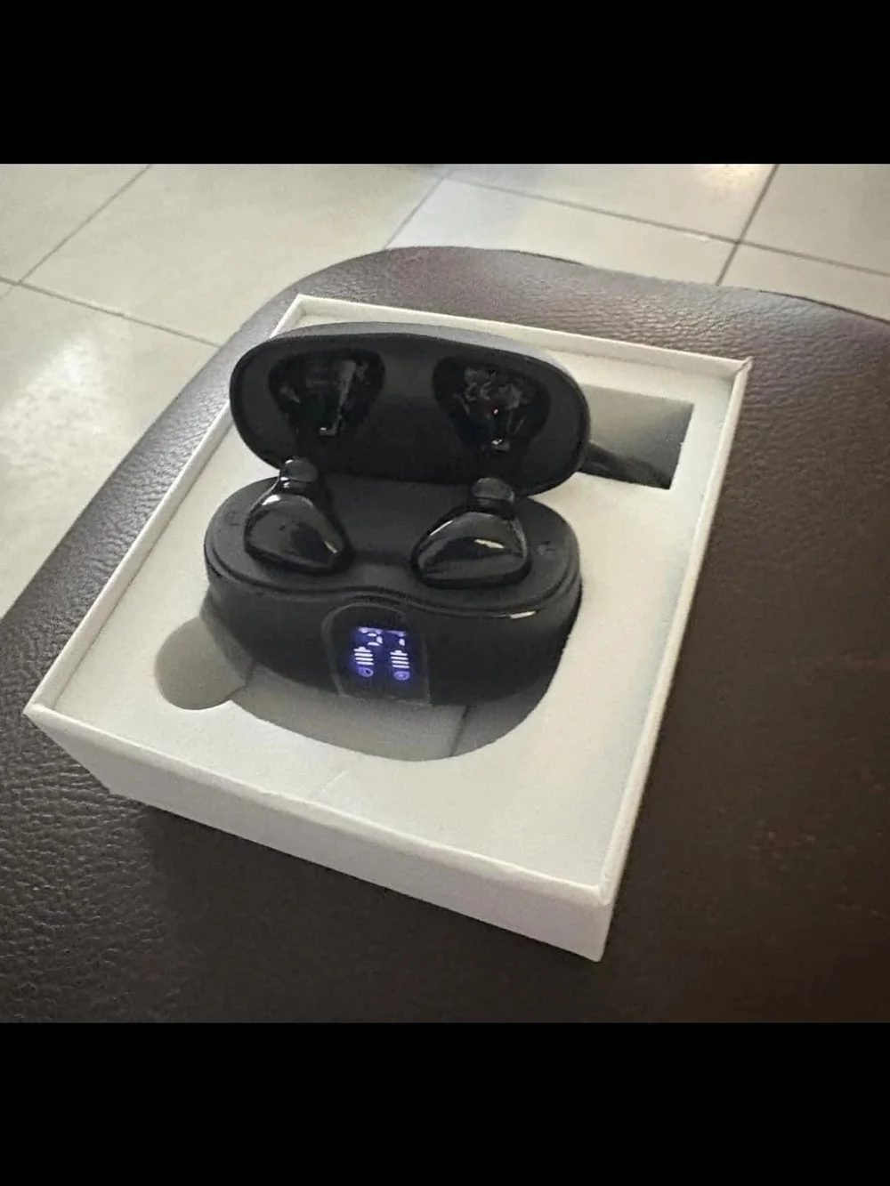 Amazon Silver True Wireless Earbuds with LED Charging Case